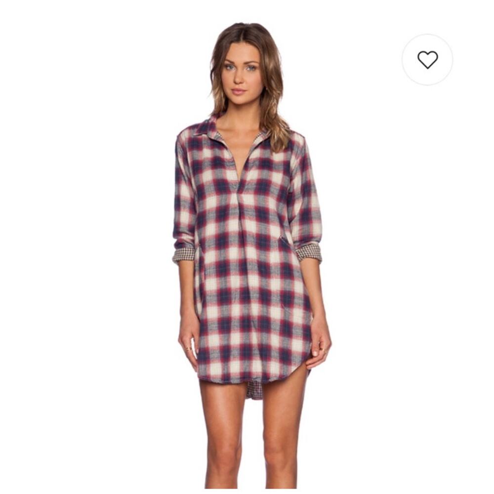 CP SHADES Plaid Double Cotton Teton Tunic Top Dress, Size Medium